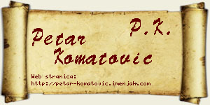 Petar Komatović vizit kartica